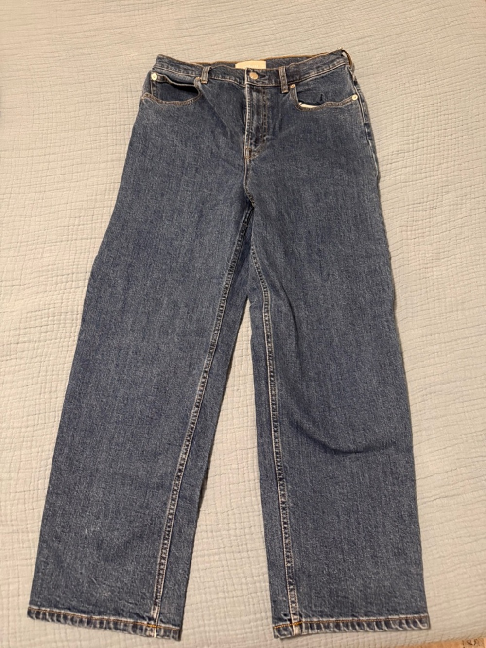 Everlane the way high Jean Women's Straight-Leg Jeans in Med-Dark Denim